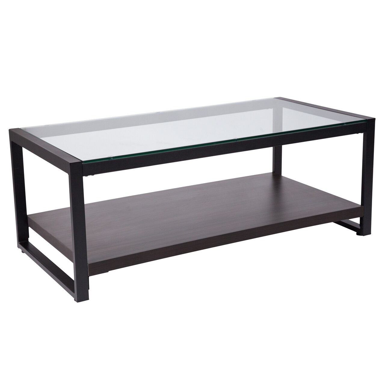 Flash Furniture 47.25" Black and Brown Contemporary Rectangle Coffee Table
